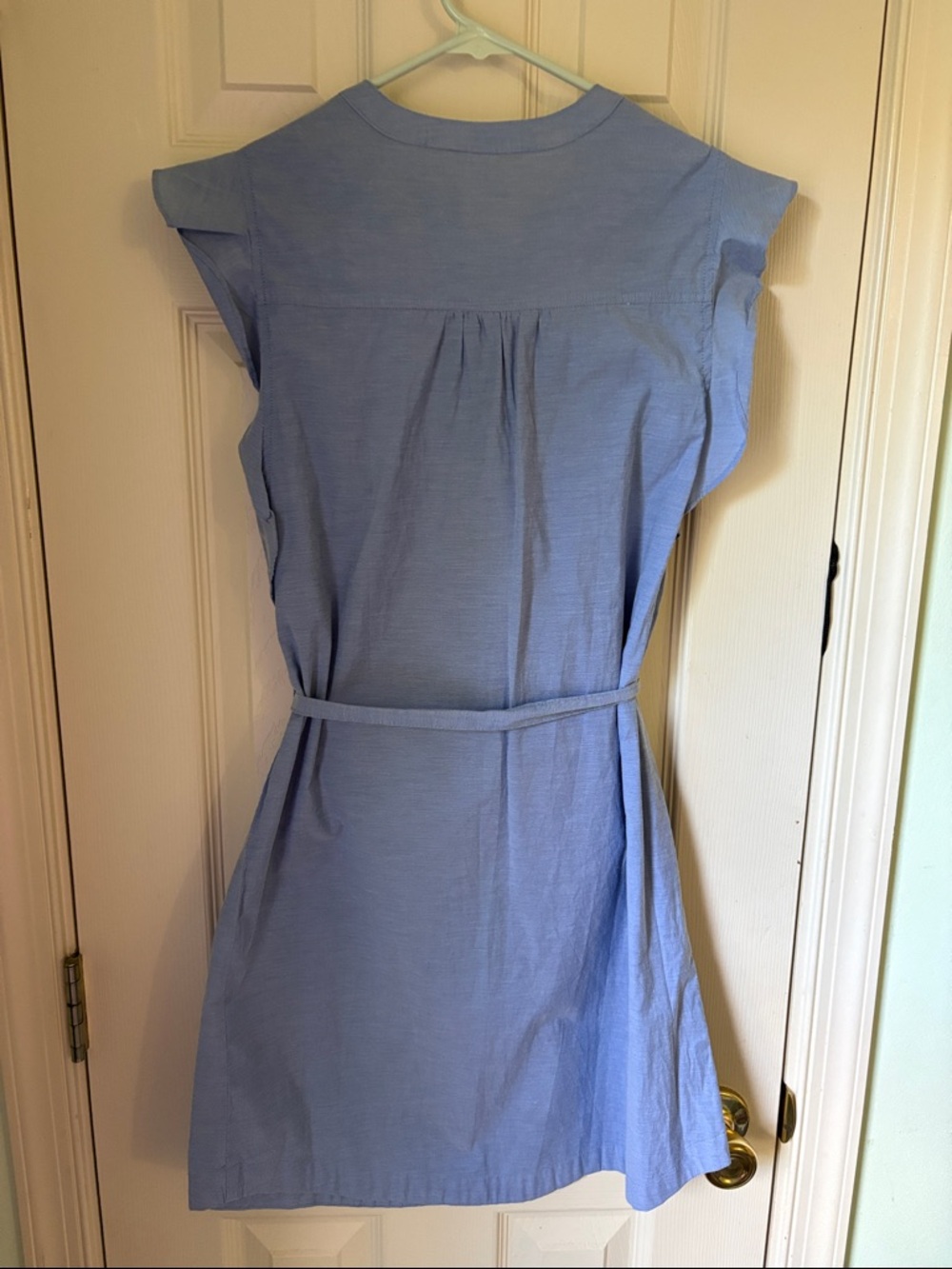 Old Navy Light Blue Ruffle Sleeve Tie-Waist Mini Dress - Picture 3 of 5